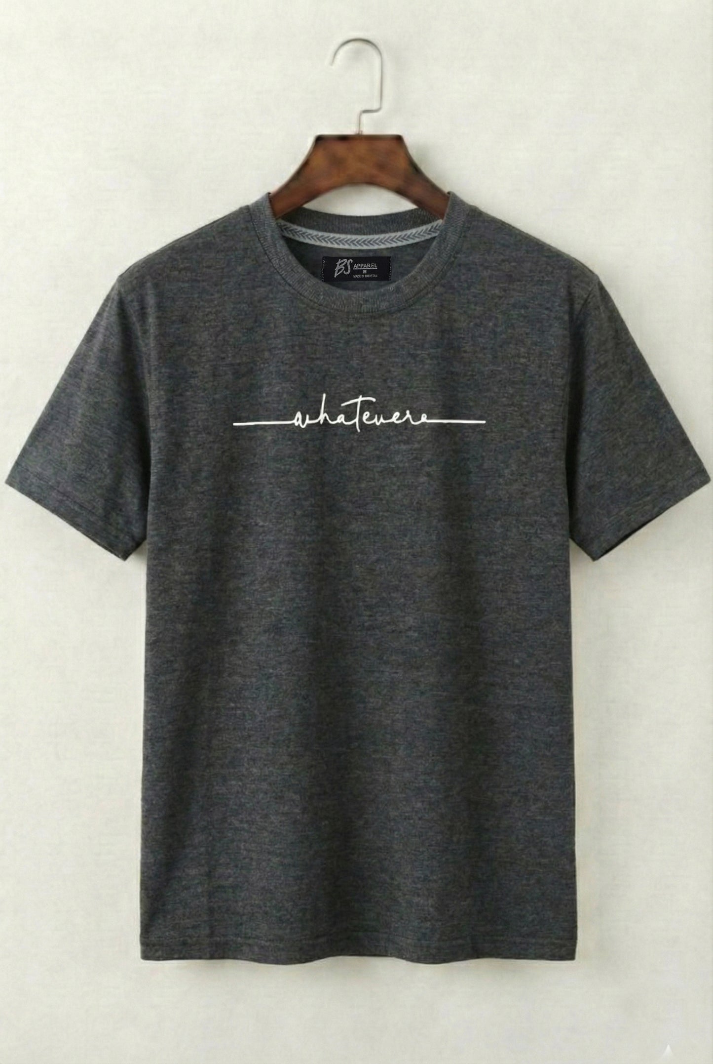 Printed Crew Neck T-Shirt (Charcoal)