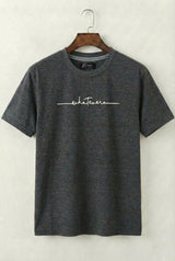 Printed Crew Neck T-Shirt (Charcoal)