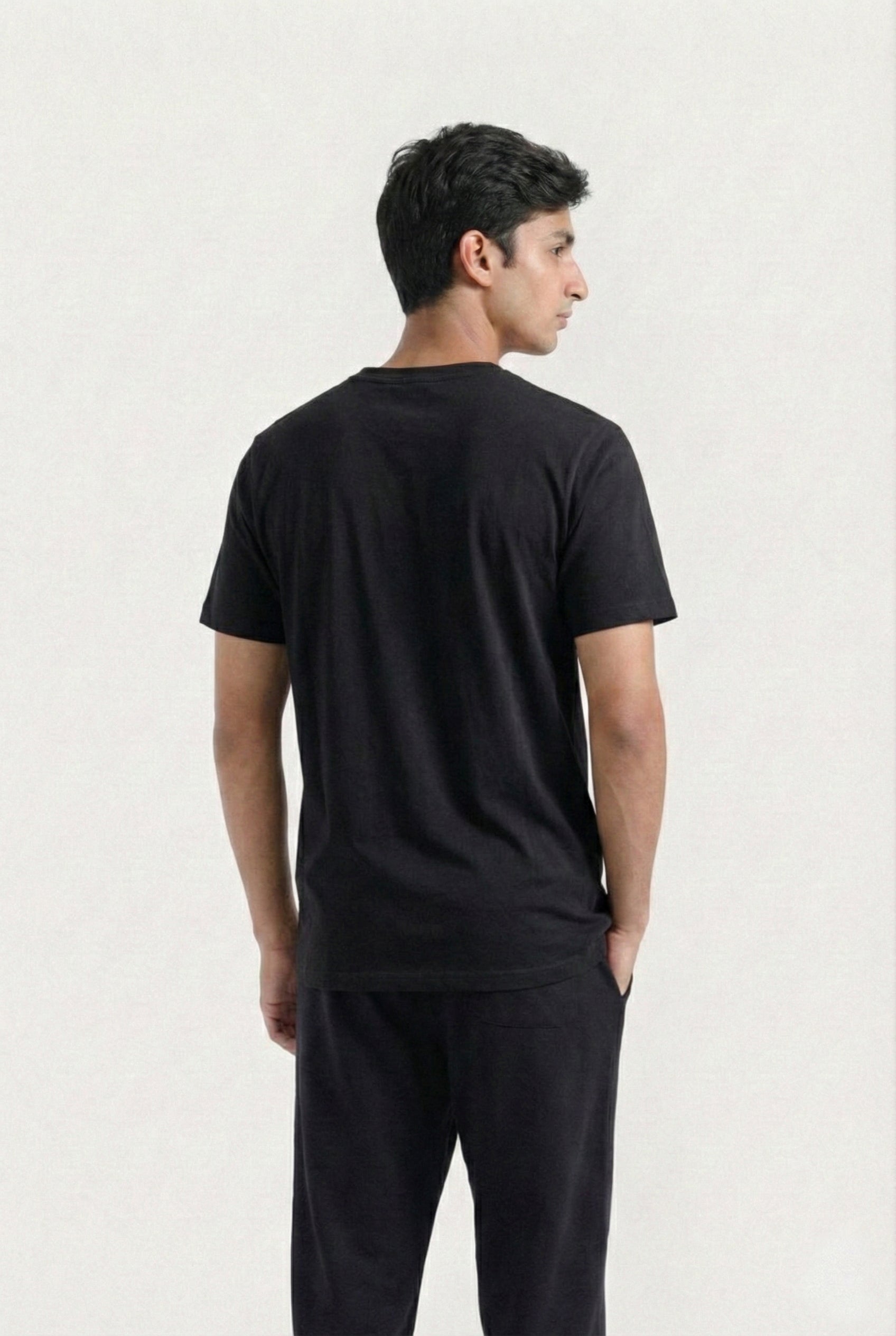 Printed Crew Neck T-Shirt (Black)