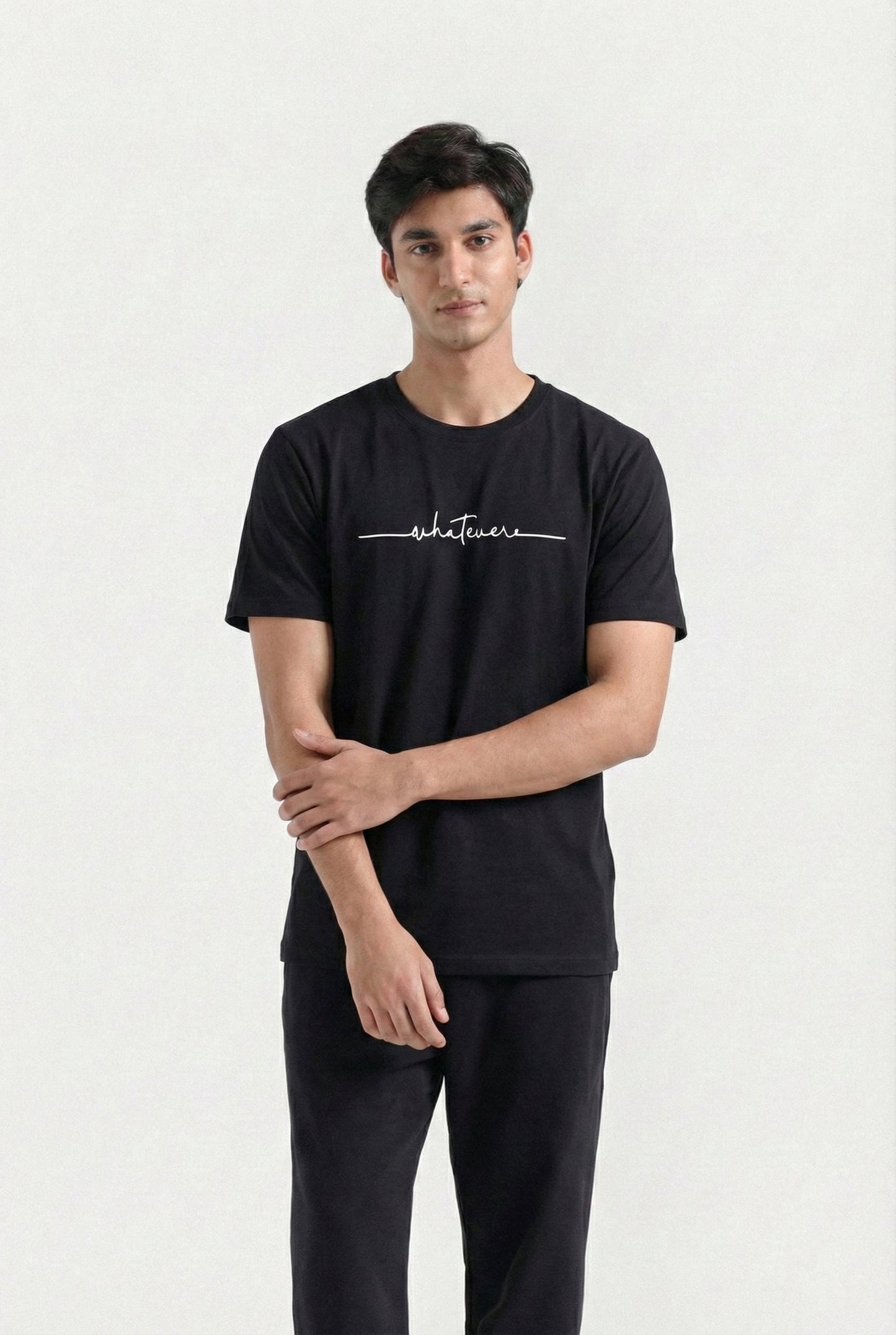 Printed Crew Neck T-Shirt (Black)