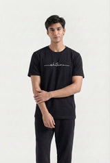 Printed Crew Neck T-Shirt (Black)