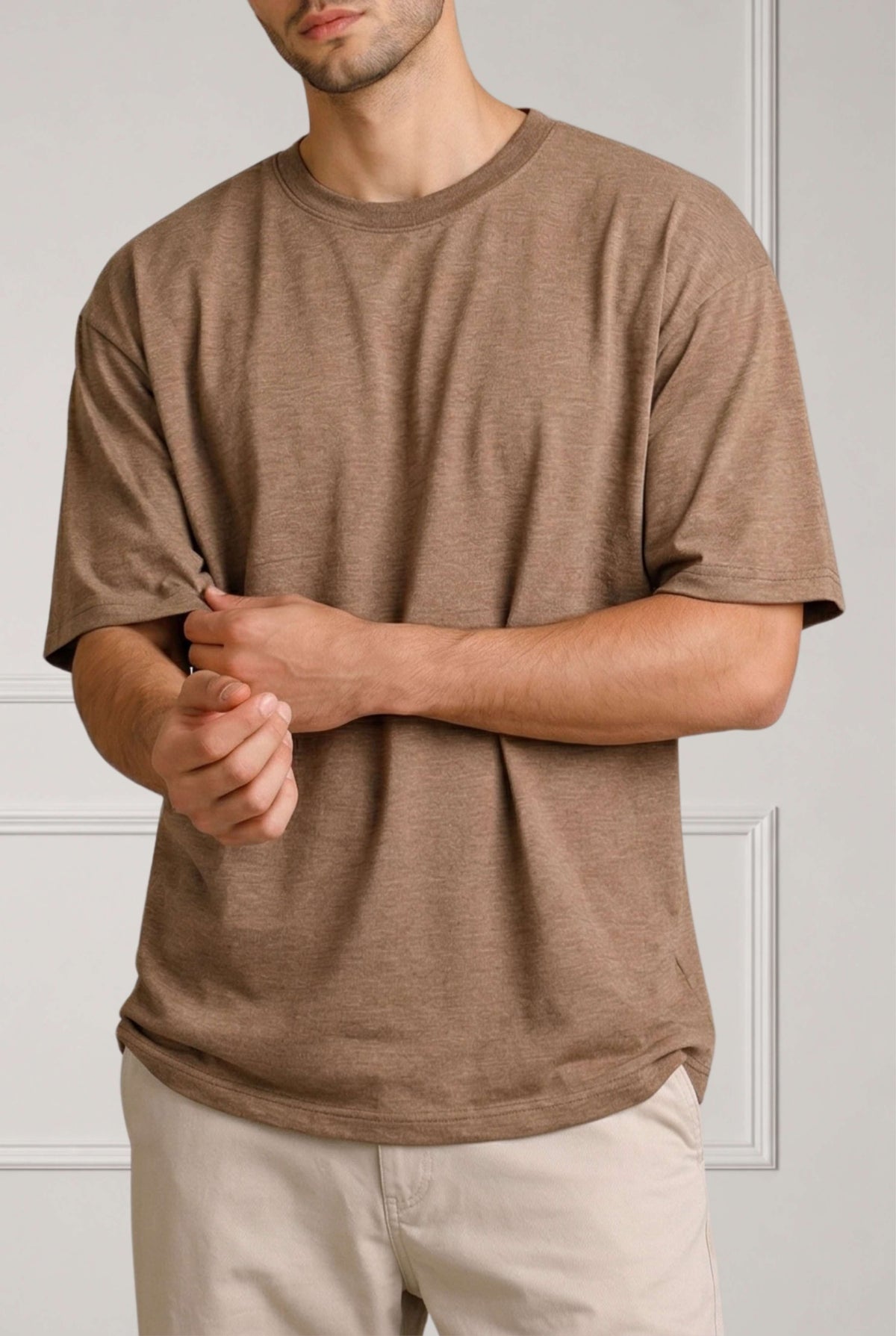 Crew Neck T-Shirt | Brown