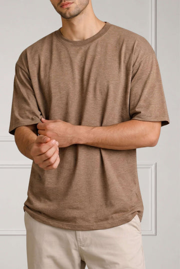 Crew Neck T-Shirt | Brown