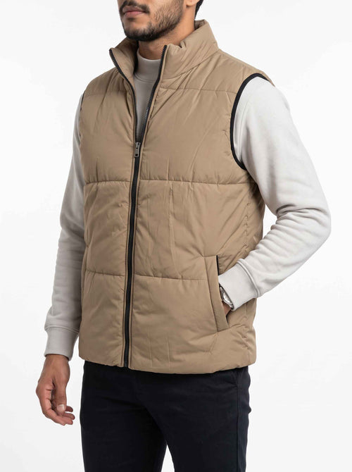 Puffer Jacket Sleeveless Beige | Men Winter Collection
