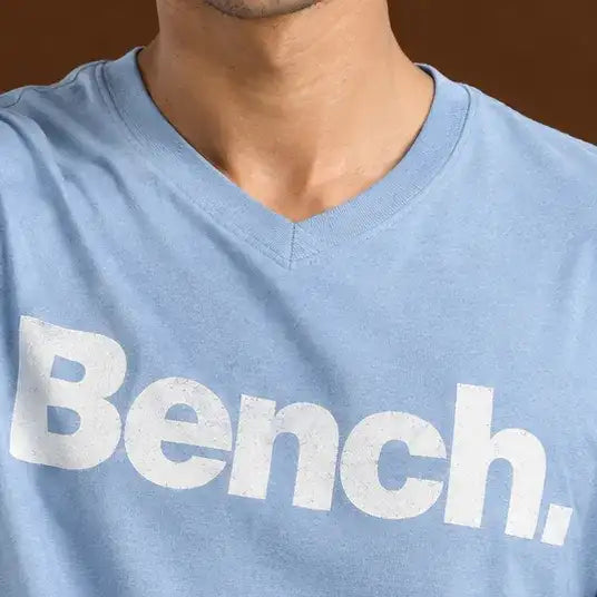 Printed Crew Neck Bench T-Shirt For Men | Sky Blue