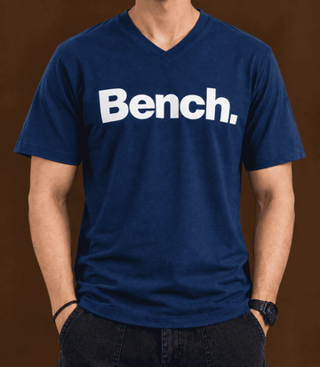 Printed Crew Neck Bench T-Shirt For Men | Navy Blue