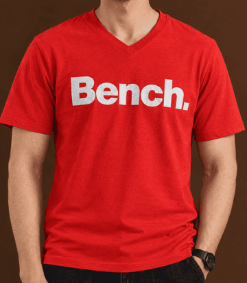 Printed Crew Neck Bench T-Shirt For Men | Red