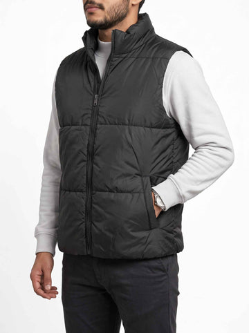 Puffer Jacket Sleeveless Black | Men Winter Collection