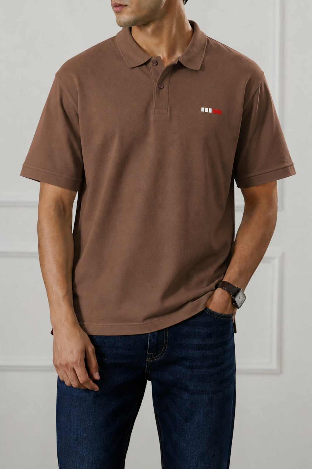 Classic Warm Mocha Brown Polo Shirt
