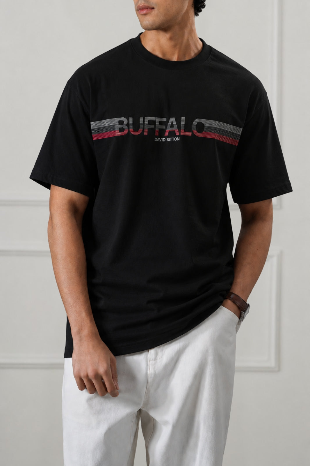 Black Stripe Logo Graphic T-Shirt