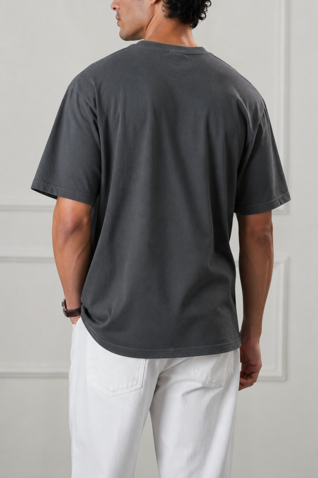 Grey Stripe Logo Graphic T-Shirt