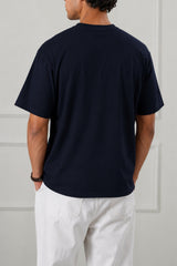 Navy Stripe Logo Graphic T-Shirt
