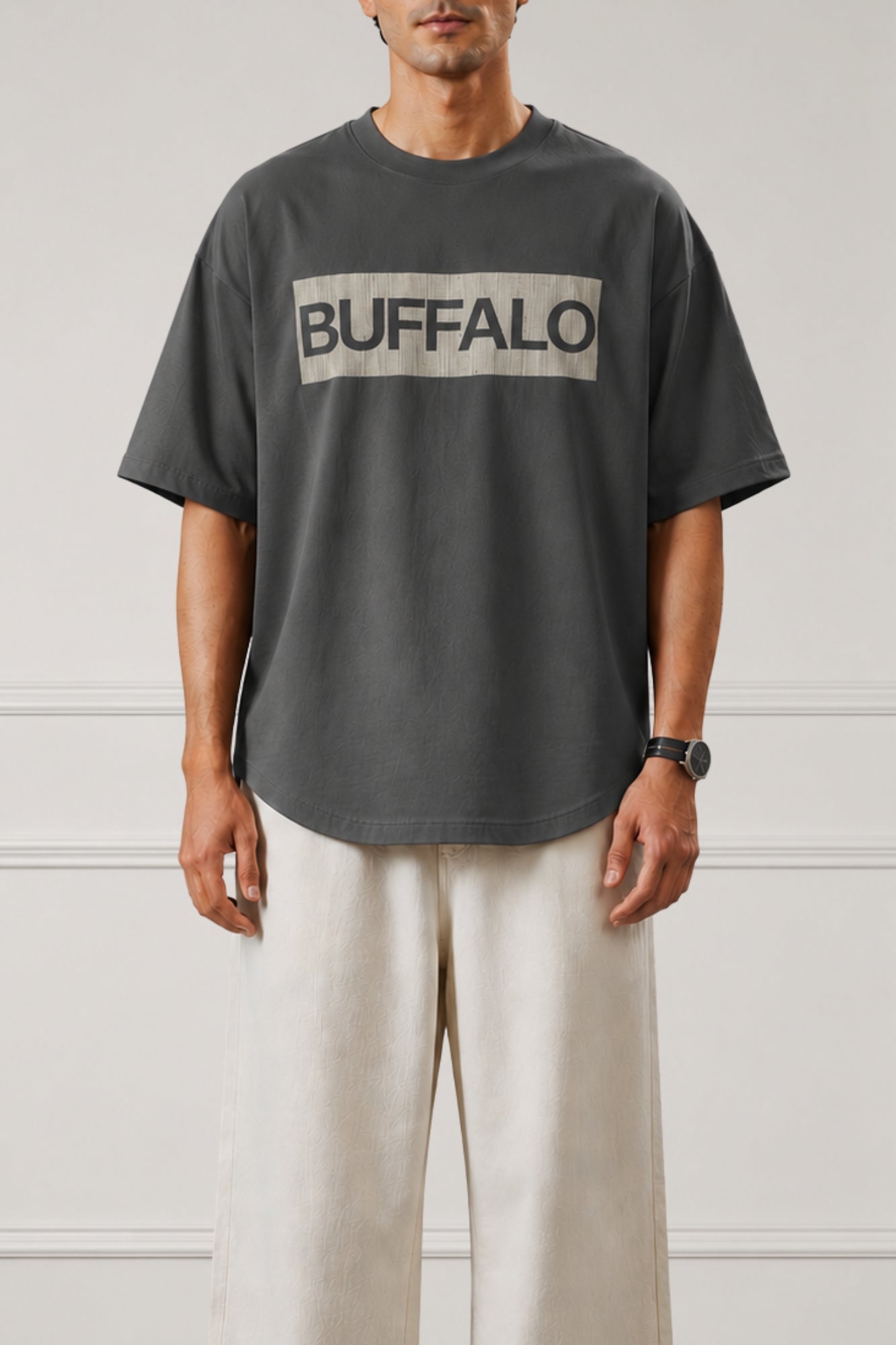 Grey Box Logo Crew Neck T-Shirt