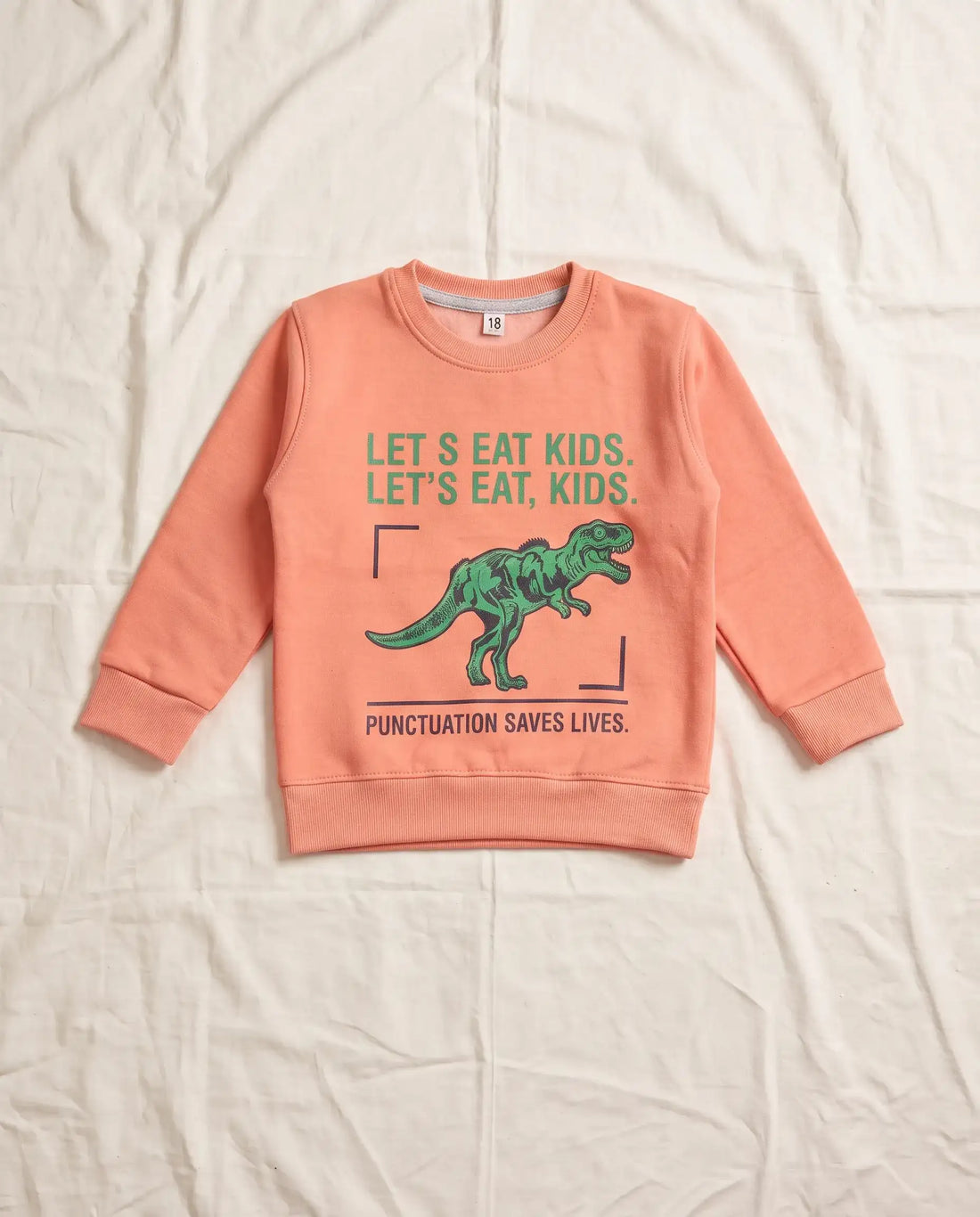 Fleece Sweatshirt Set - Peach Dino | Kids Winter Collection