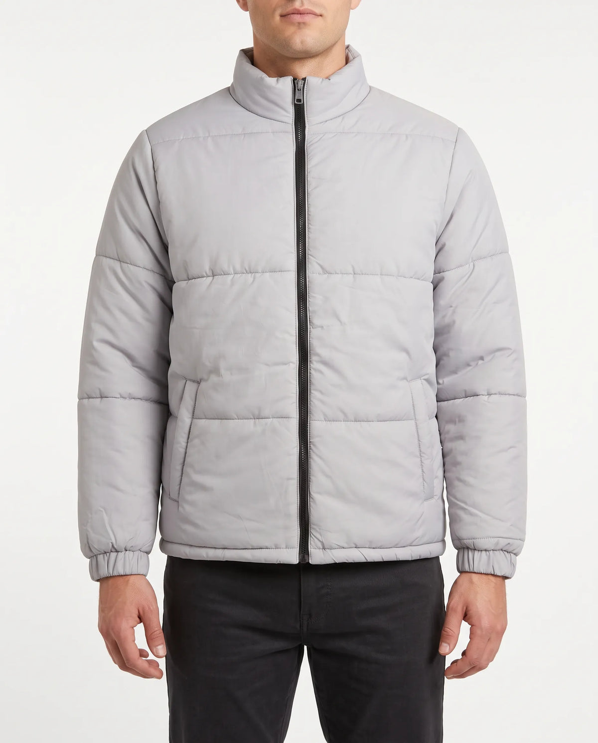 Puffer Jacket Full Sleeves No Hud - Gray | Men Winter Collection
