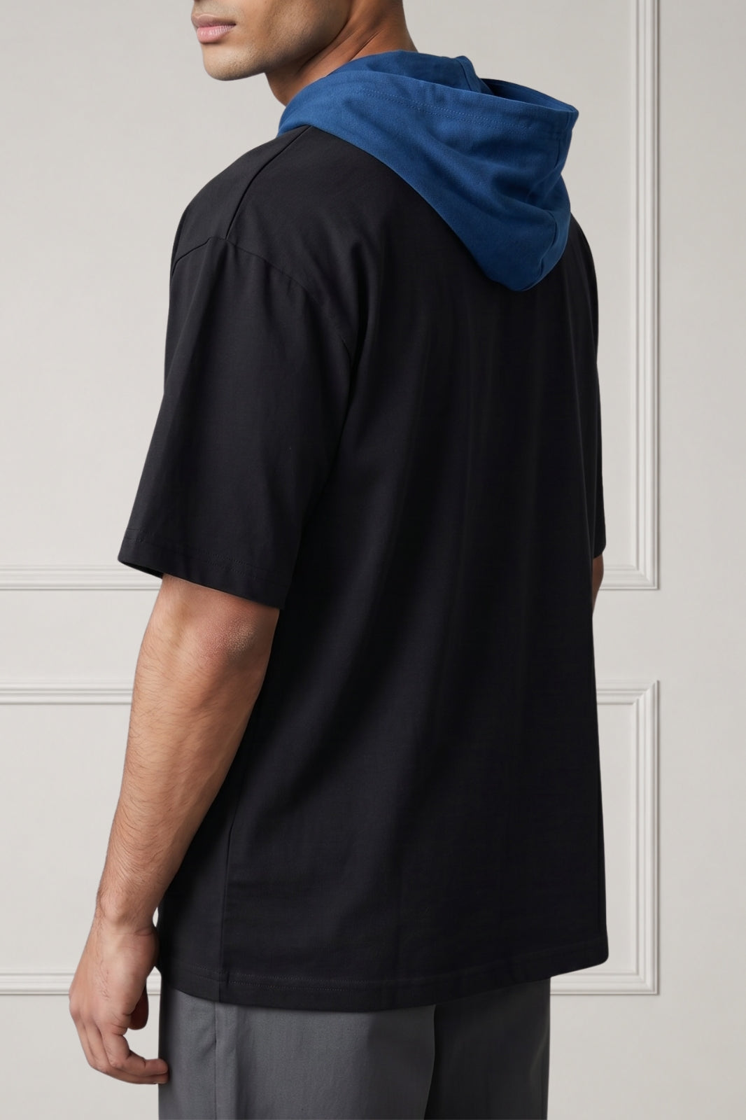 Noir Drift Hooded Tee (Dark Blue)