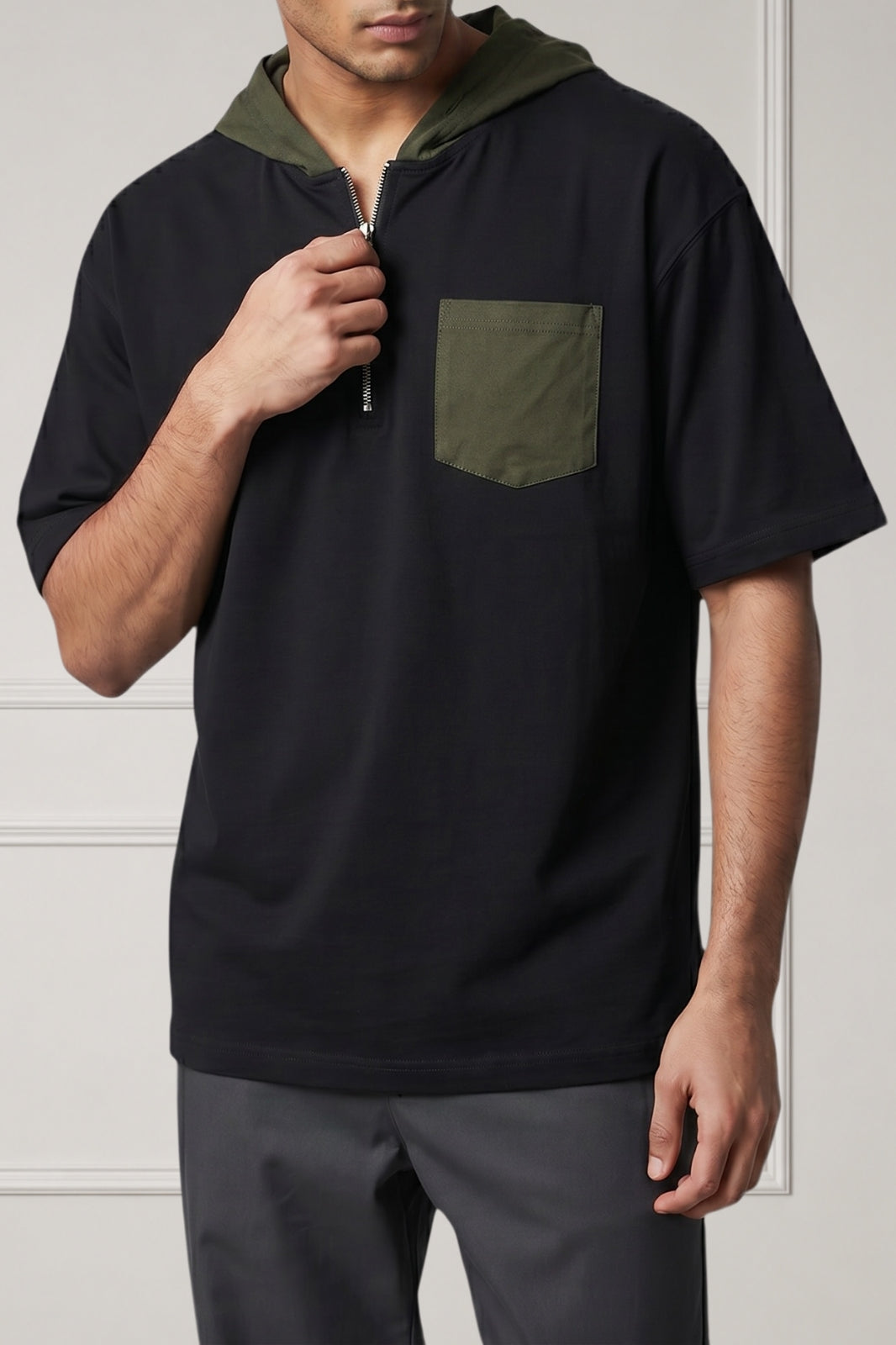 Noir Drift Hooded Tee (Green)