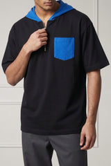 Midnight Blue Utility Zip Hooded Tee