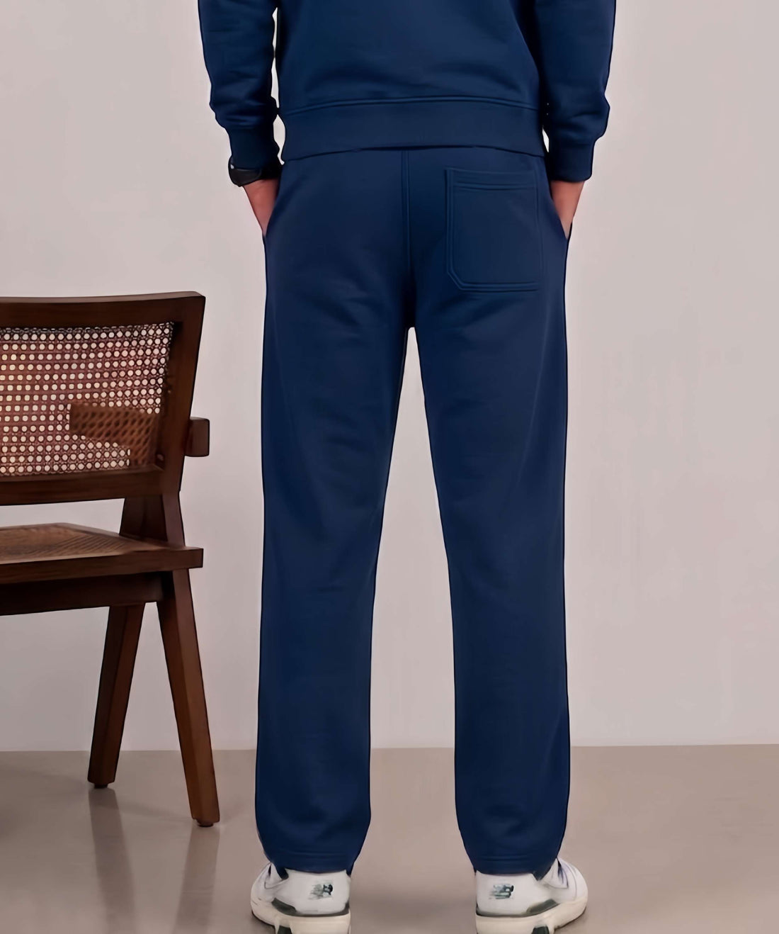 Loose Fit Cotton Terry Cargo Trouser For Men (Ocean Blue)