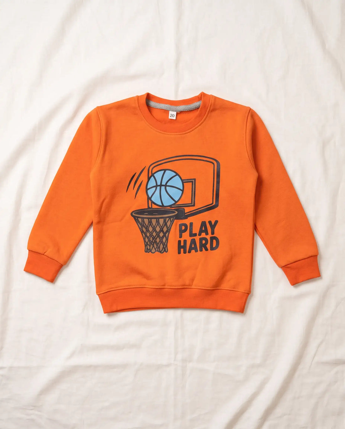 Fleece Sweatshirt Set - Orange Basketball | Kids Wear
