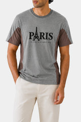 Paris Graphic Panel Tee (Grey & Brown)