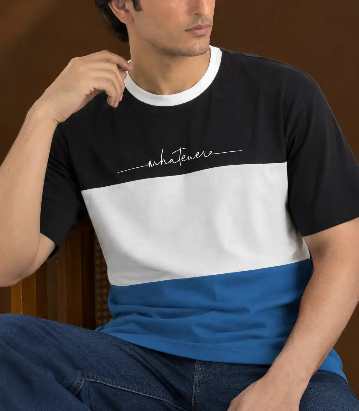 Printed Crew Neck T-Shirt For Men | Blue