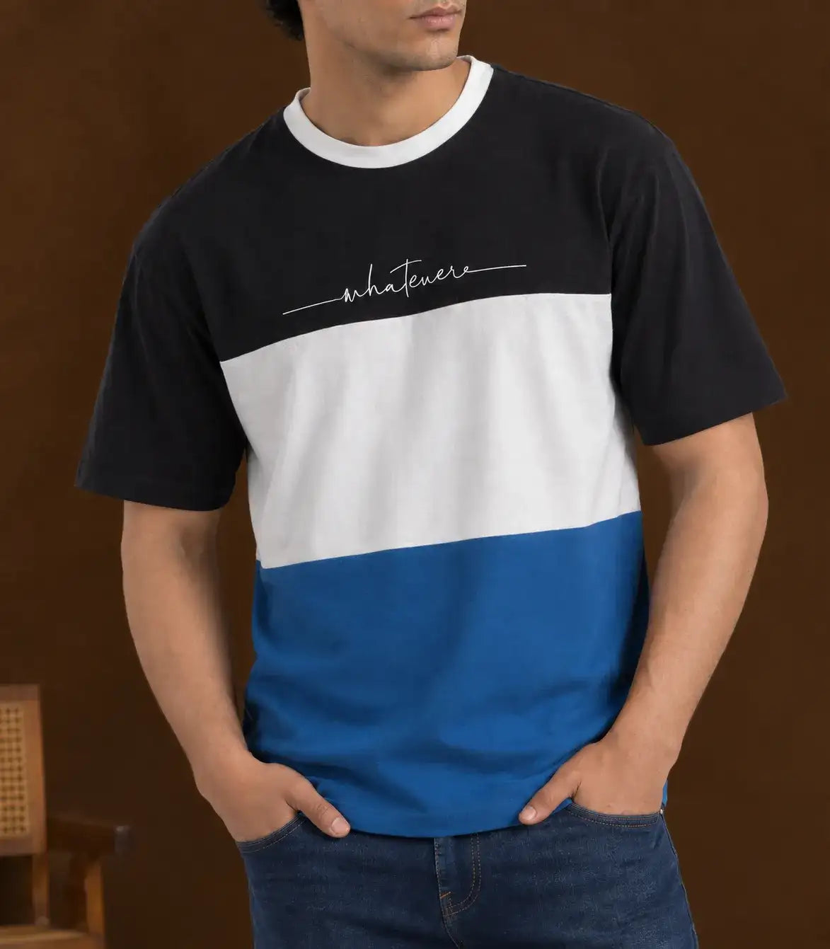Printed Crew Neck T-Shirt For Men | Blue