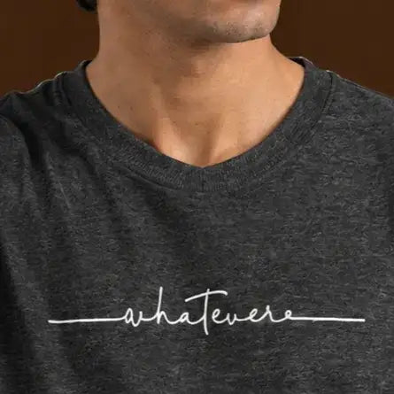 Printed Crew Neck T-Shirt For Men | Charcoal
