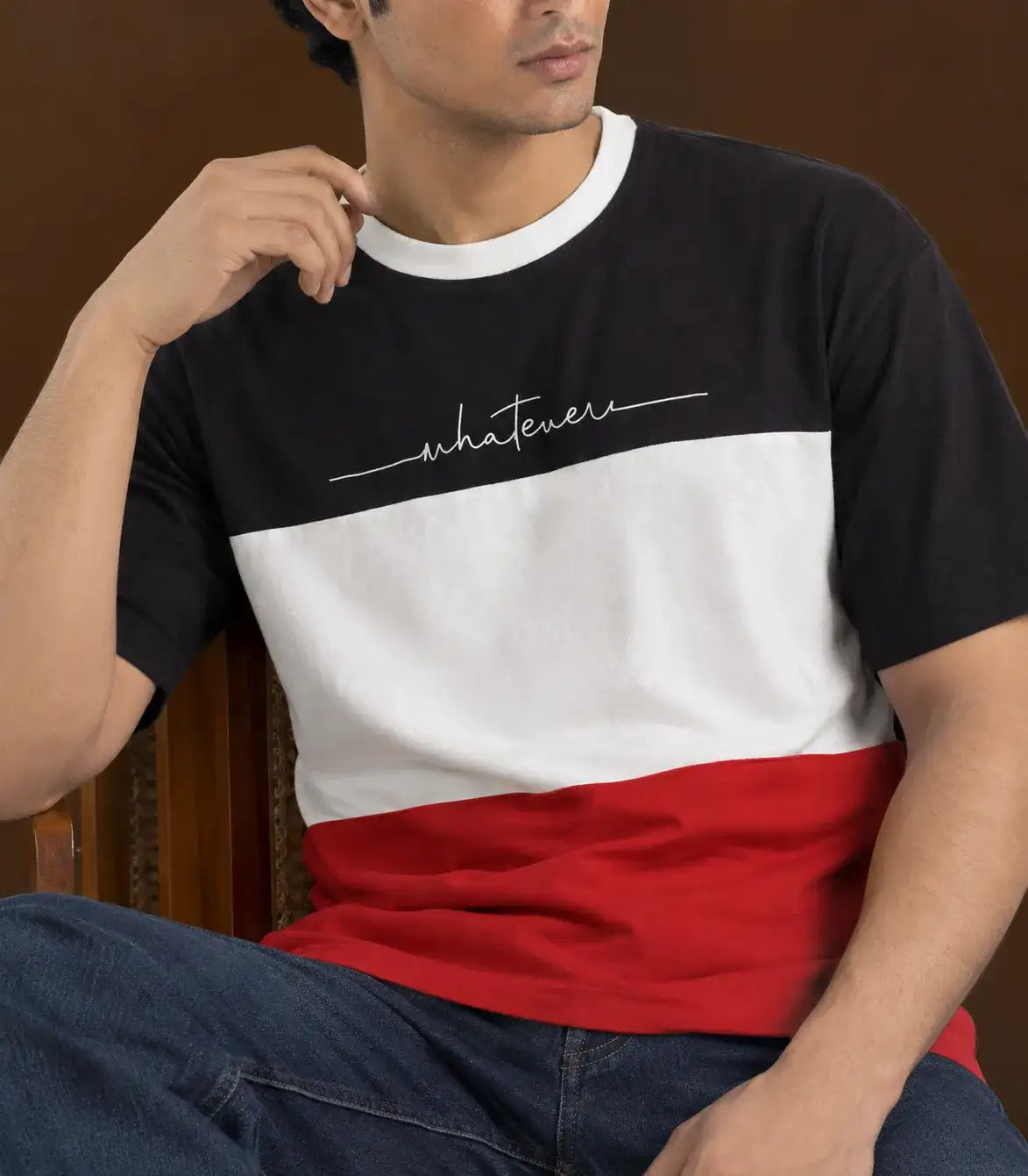 Printed Crew Neck T-Shirt For Men | Red
