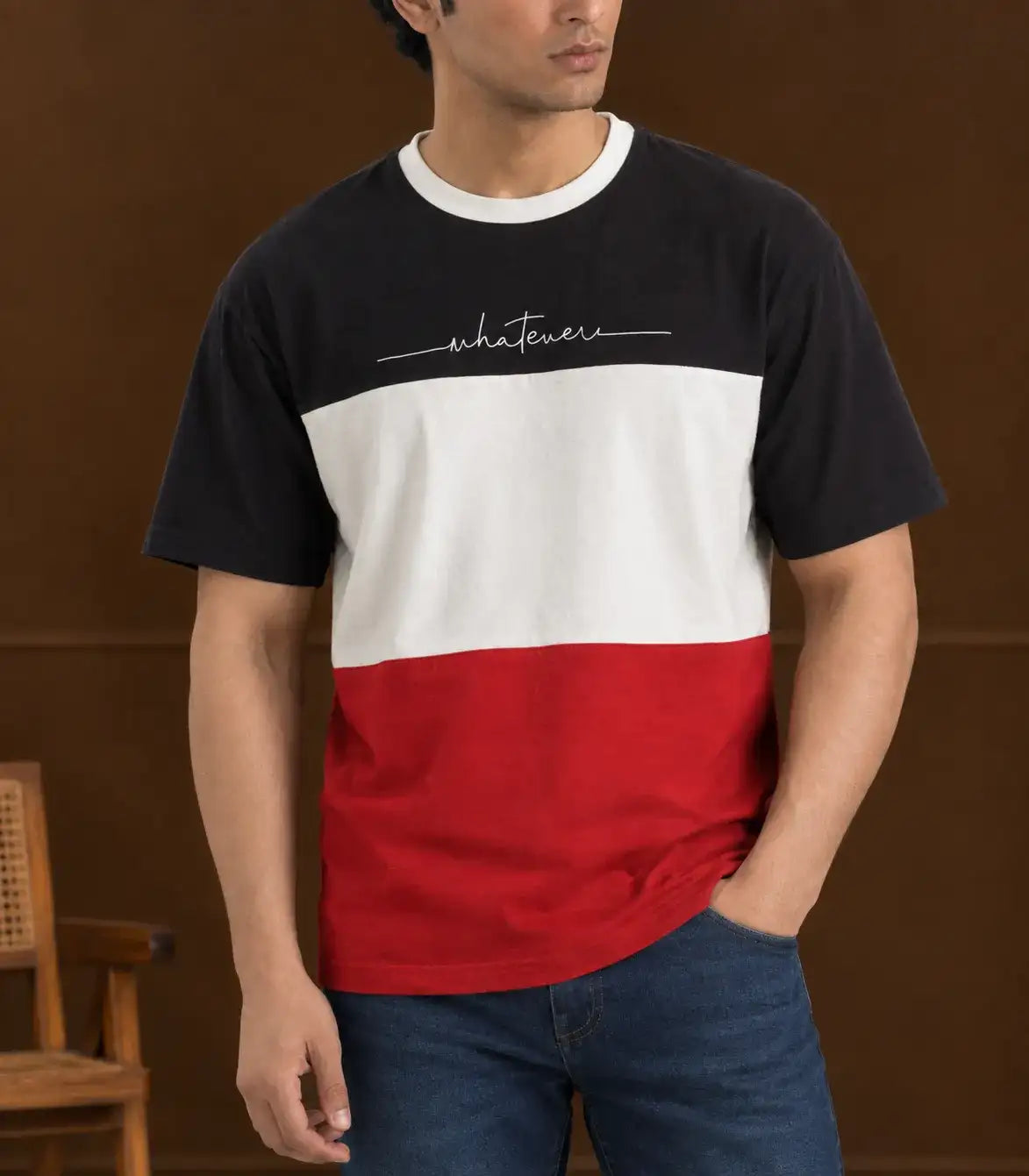 Printed Crew Neck T-Shirt For Men | Red