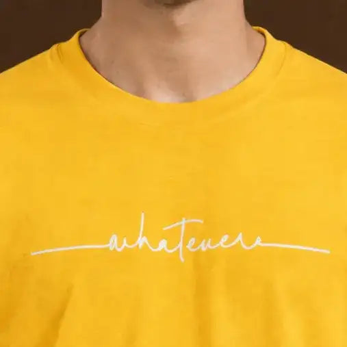 Printed Crew Neck T-Shirt For Men | Yellow