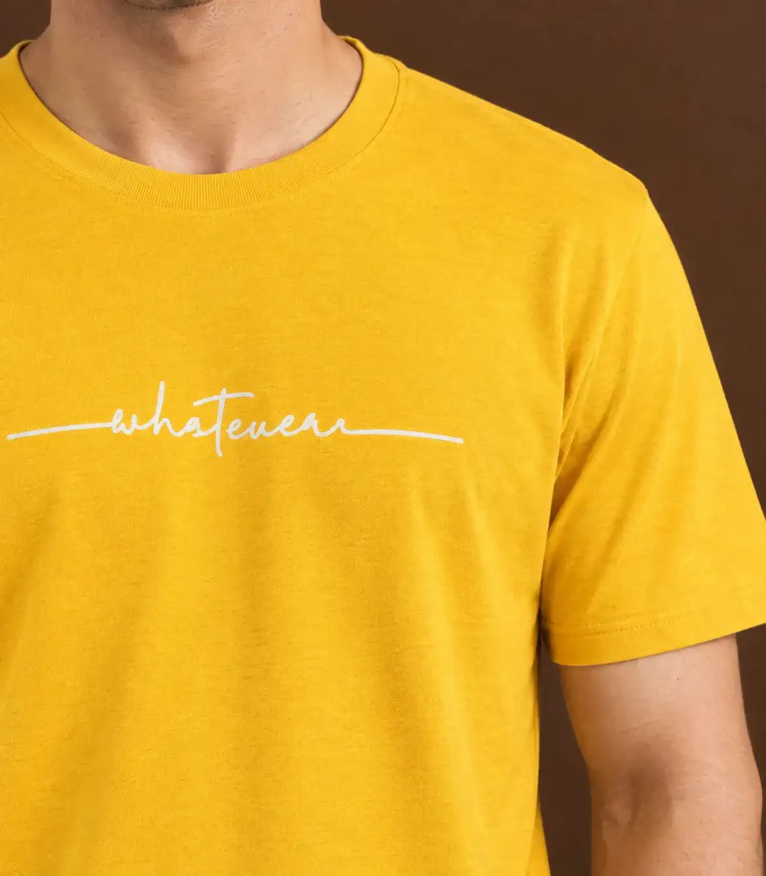 Printed Crew Neck T-Shirt For Men | Yellow