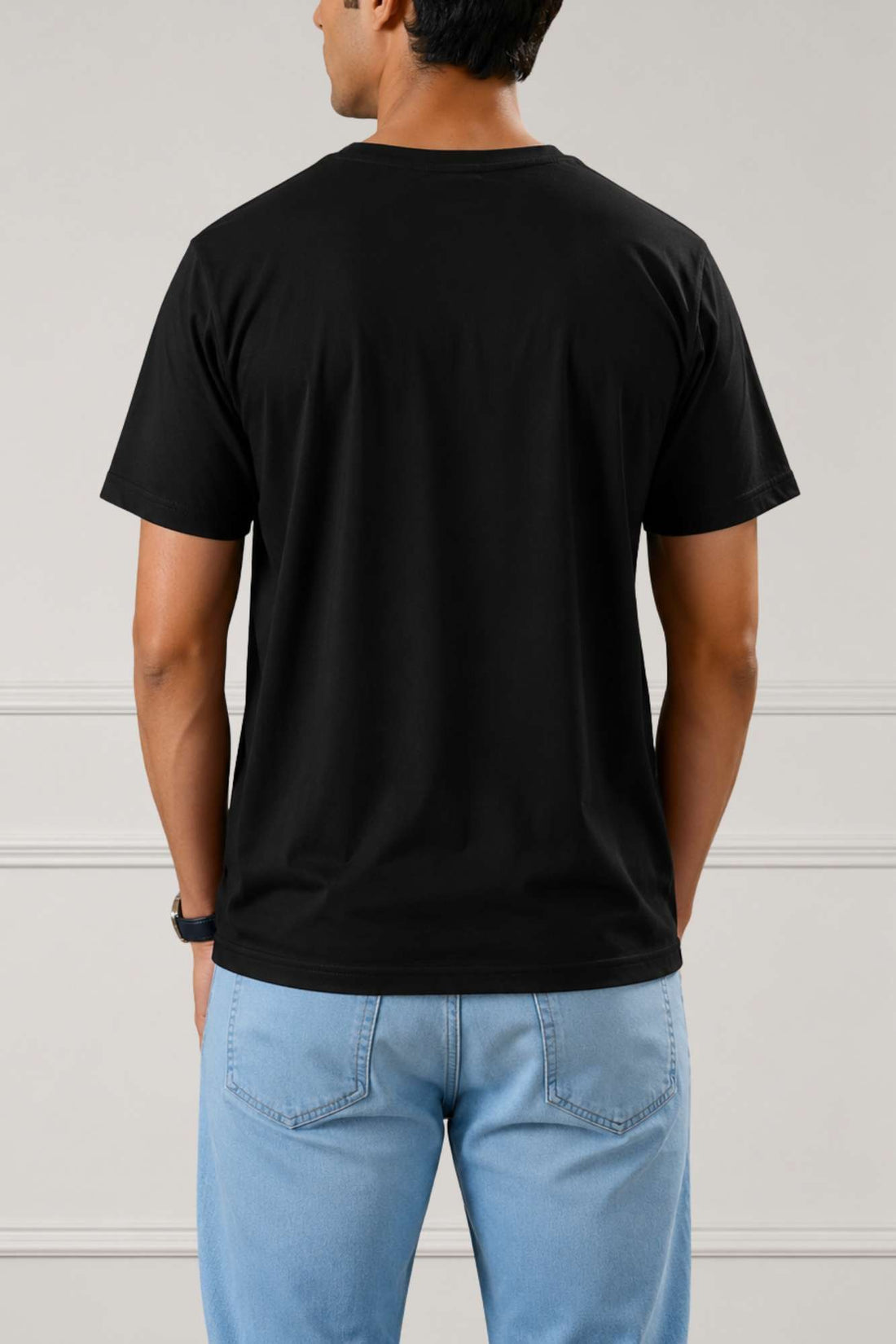Contrast Side Panel V-Neck T-Shirt | Midnight Gray