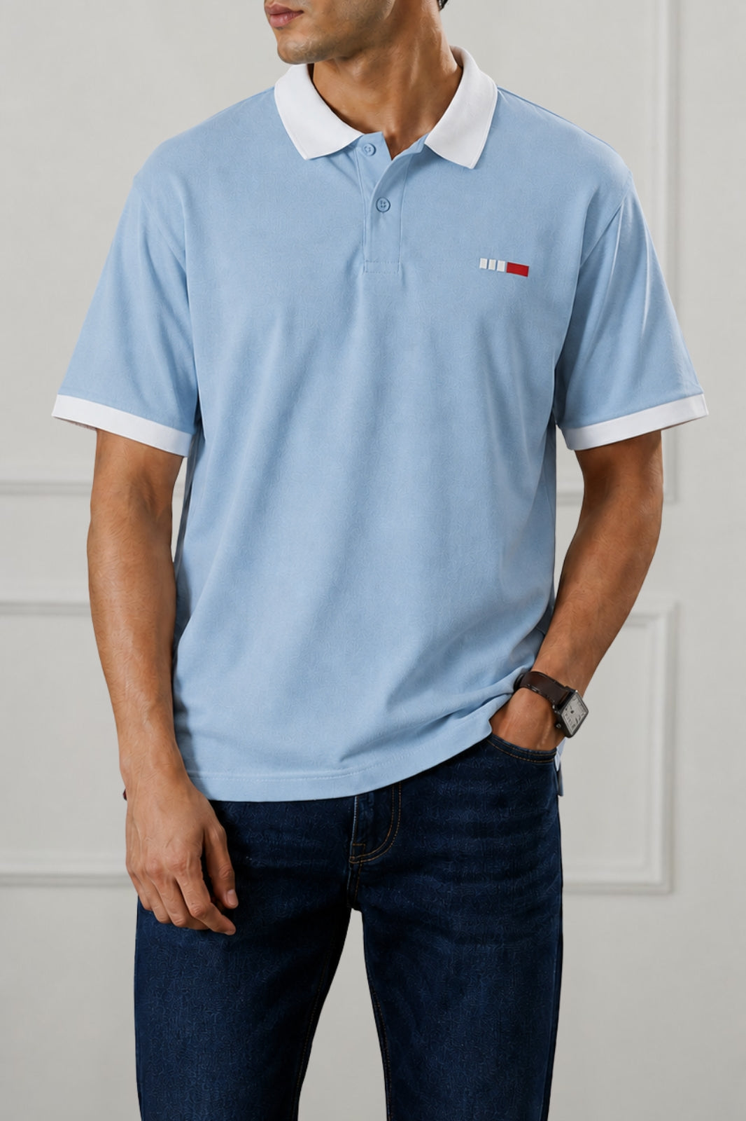 Classic Frosted Blue Polo Shirt