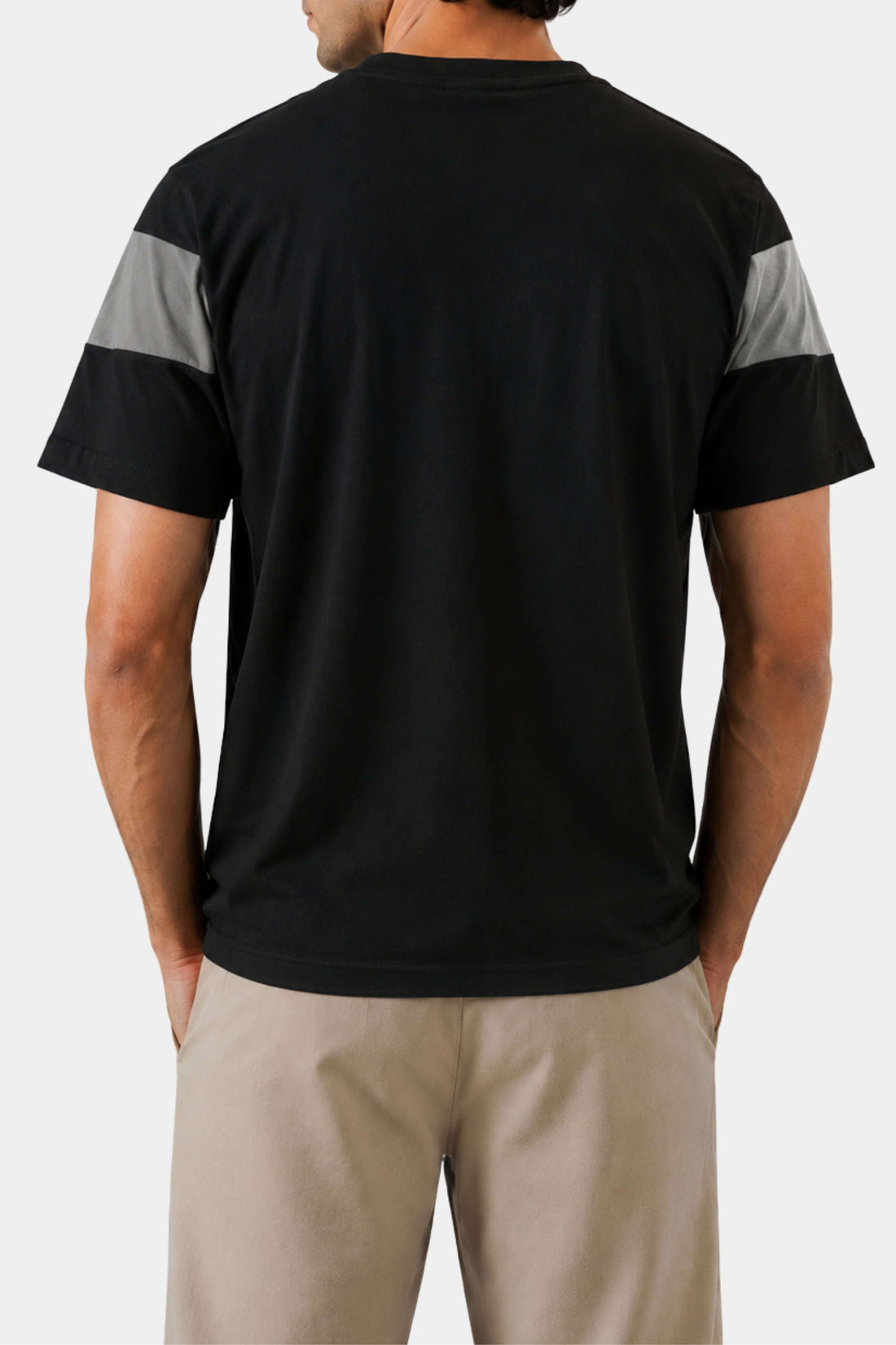Chevron V-Neck T-Shirt For Men (Black & Grey)