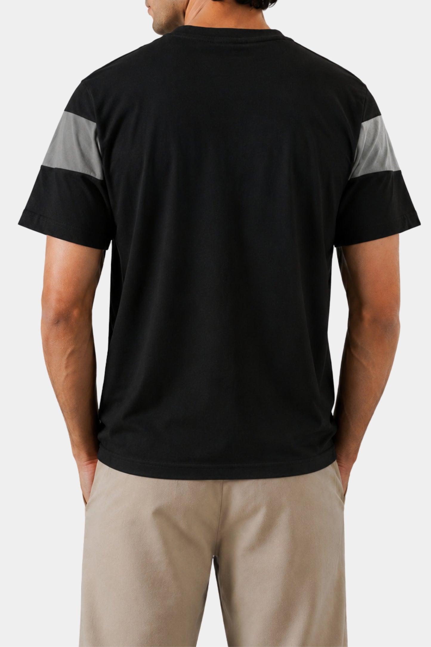 Black & Grey Chevron V-Neck T-Shirt