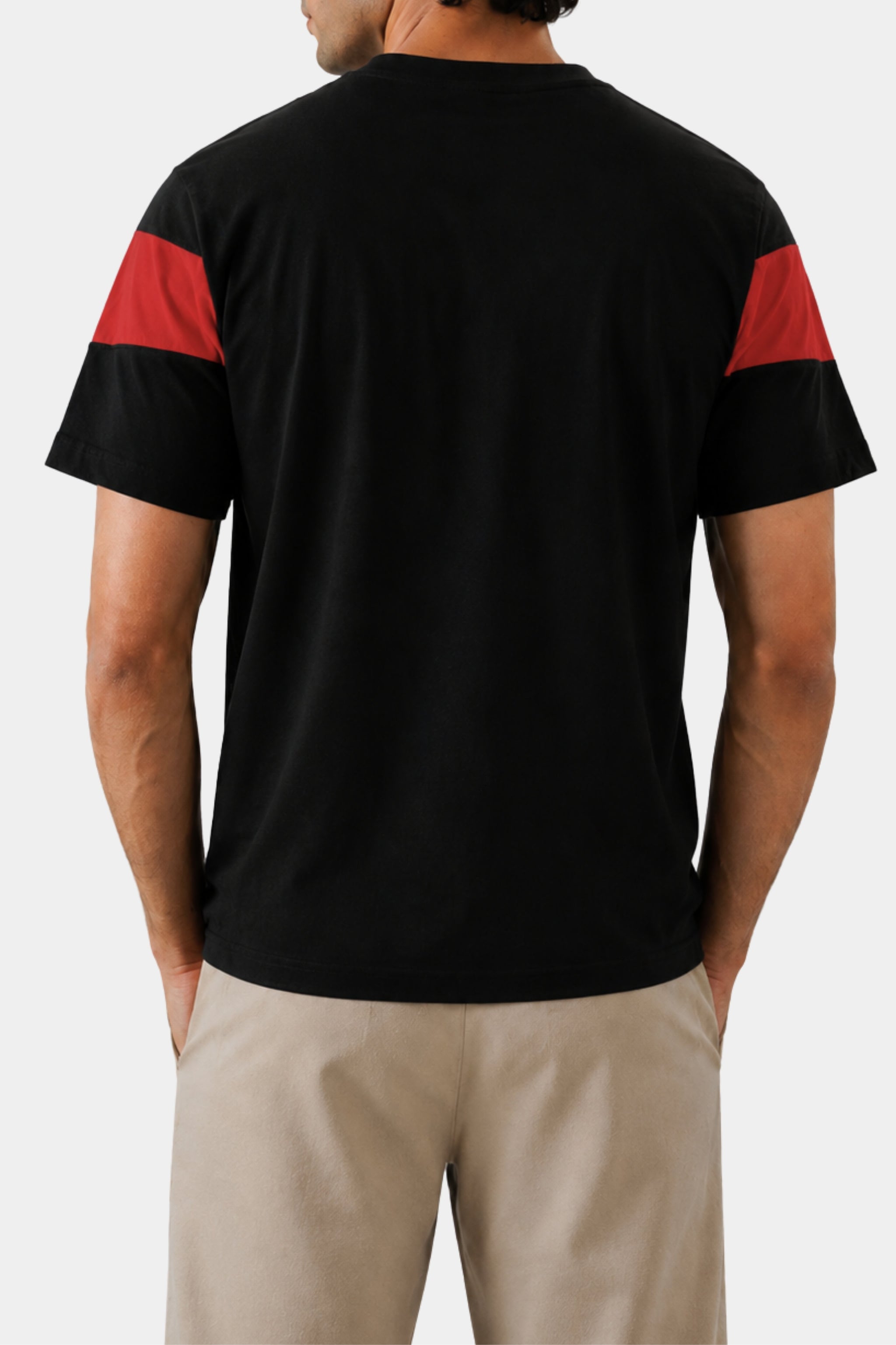 Black & Red Chevron V-Neck T-Shirt