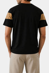 Black Chevron Stripe V-Neck T-Shirt