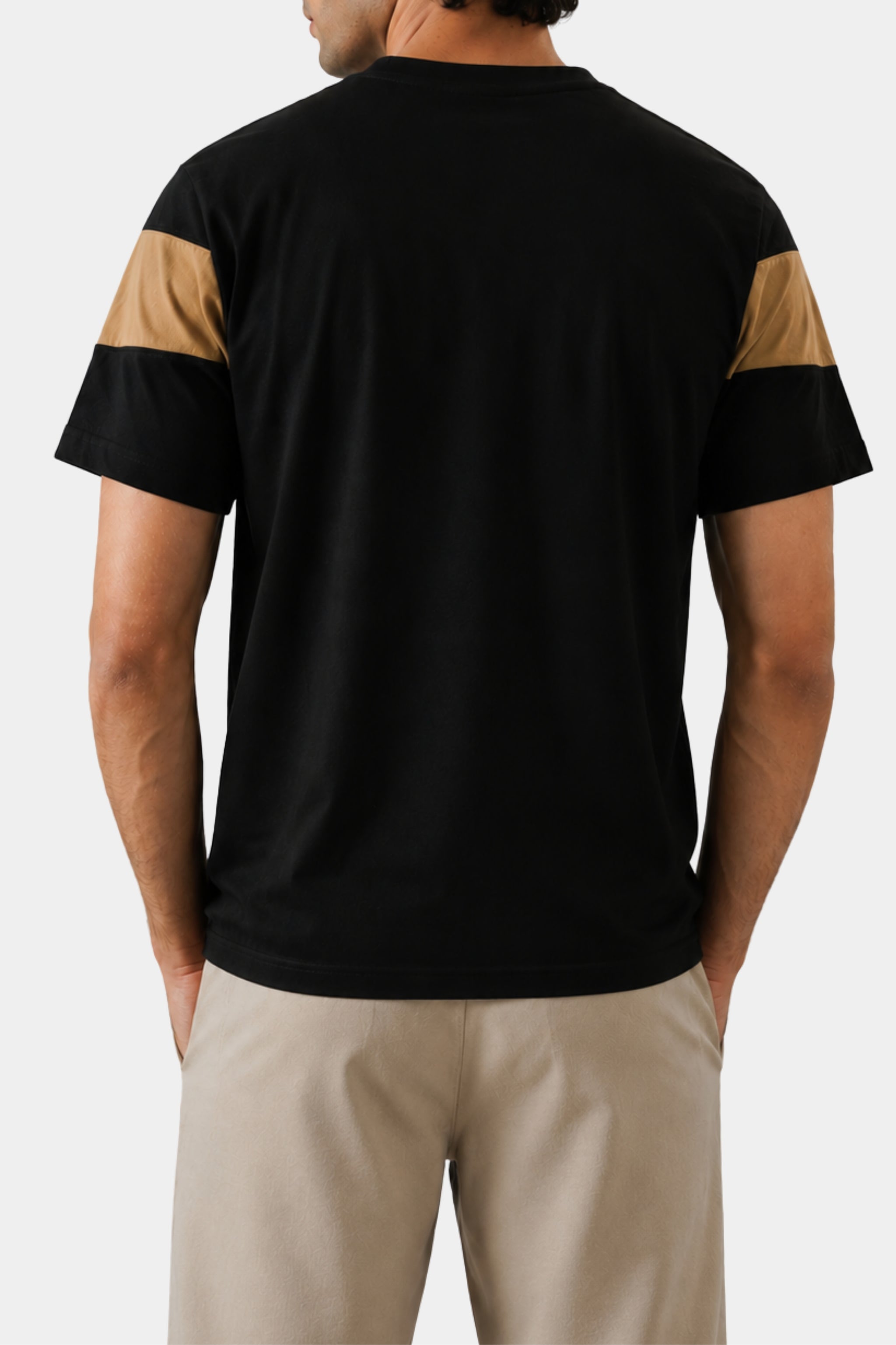 Black Chevron Stripe V-Neck T-Shirt
