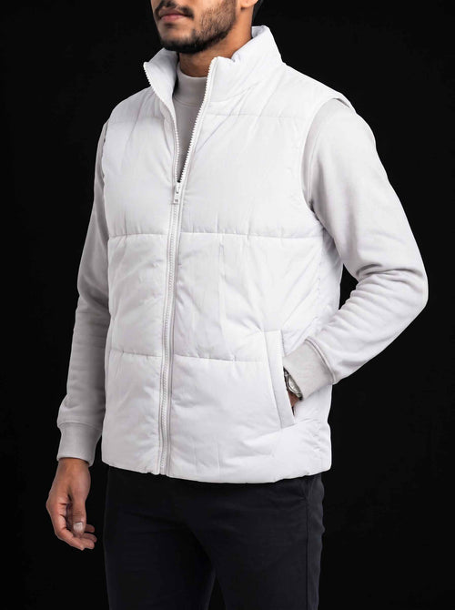 Puffer Jacket Sleeveless White | Men Winter Collection